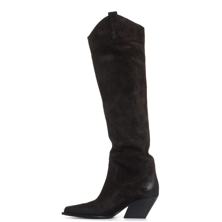Sorelle Perego stivale texano in camosco testa di moro Saldi Di Fabbrica