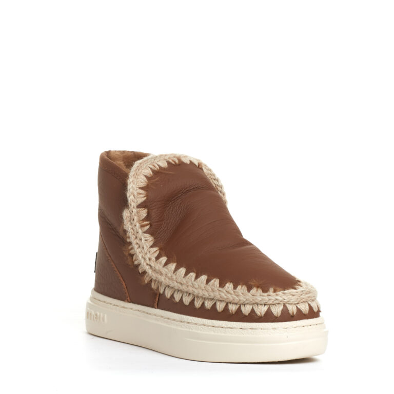 Sorelle Perego boot eskimo fondo sneakers pelle cuoio Nuova