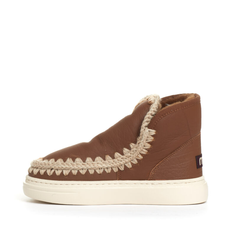 Sorelle Perego boot eskimo fondo sneakers pelle cuoio Nuova
