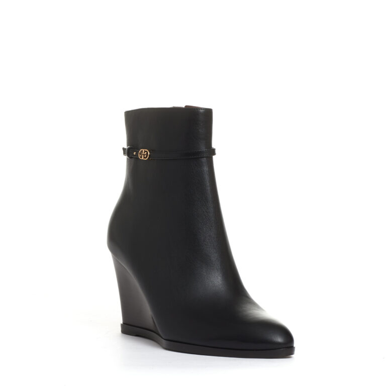Sorelle Perego stivaletto zeppa 90 mm pelle nera Qualità