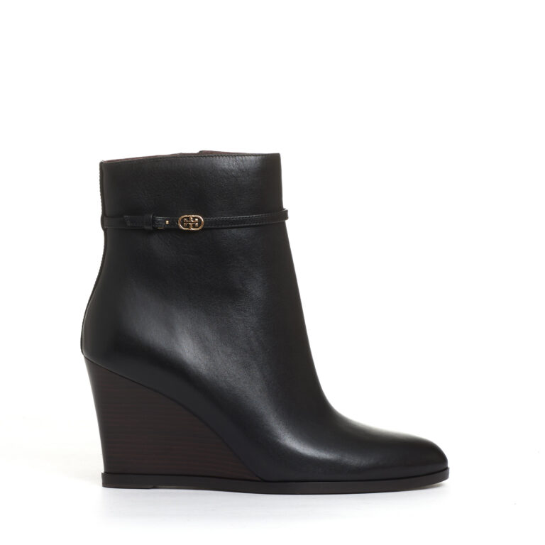 Sorelle Perego stivaletto zeppa 90 mm pelle nera Qualità