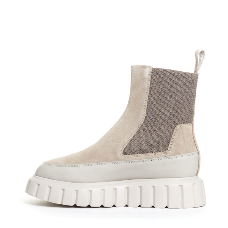 Sorelle Perego chelsea boot pelle beige e camoscio Qualità Garantita