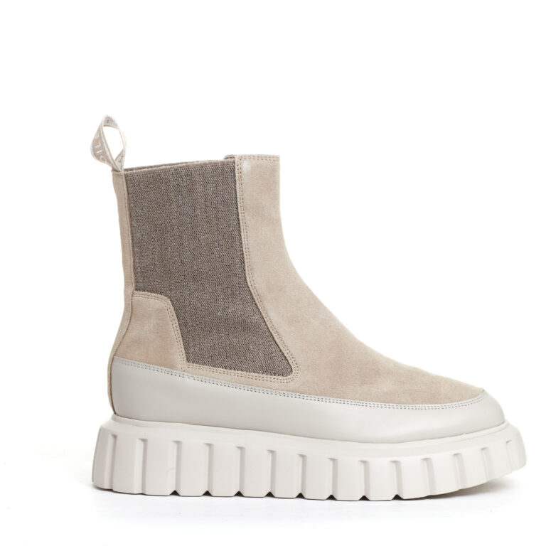 Sorelle Perego chelsea boot pelle beige e camoscio Qualità Garantita