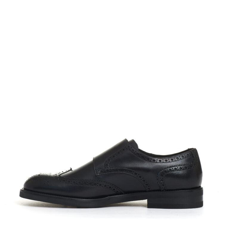 Sorelle Perego derby doppia fibbia pelle blu Fino Al -60%