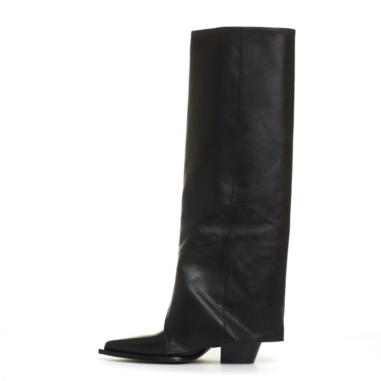 Sorelle Perego stivale texano con risvolto nero Vendita Calda