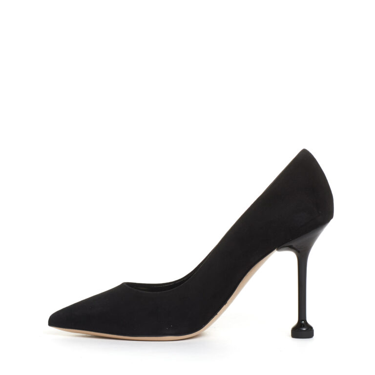 Sorelle Perego pump camoscio nero tacco metallo 100 mm Novità