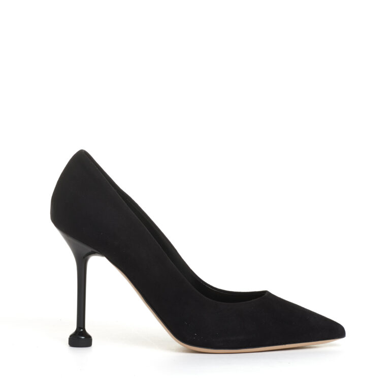 Sorelle Perego pump camoscio nero tacco metallo 100 mm Novità