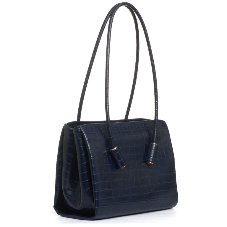 Sorelle Perego borsa in cocco blu Sconto