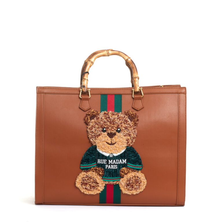 Sorelle Perego tote bag cuoio grande con Teddy e tracolla Offerta