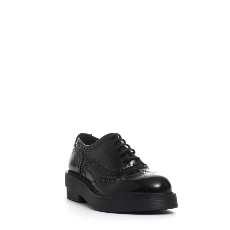 Sorelle Perego stringata con bucature pelle nera Online