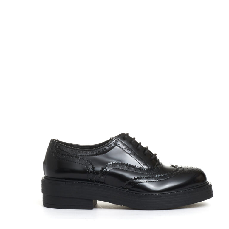 Sorelle Perego stringata con bucature pelle nera Online