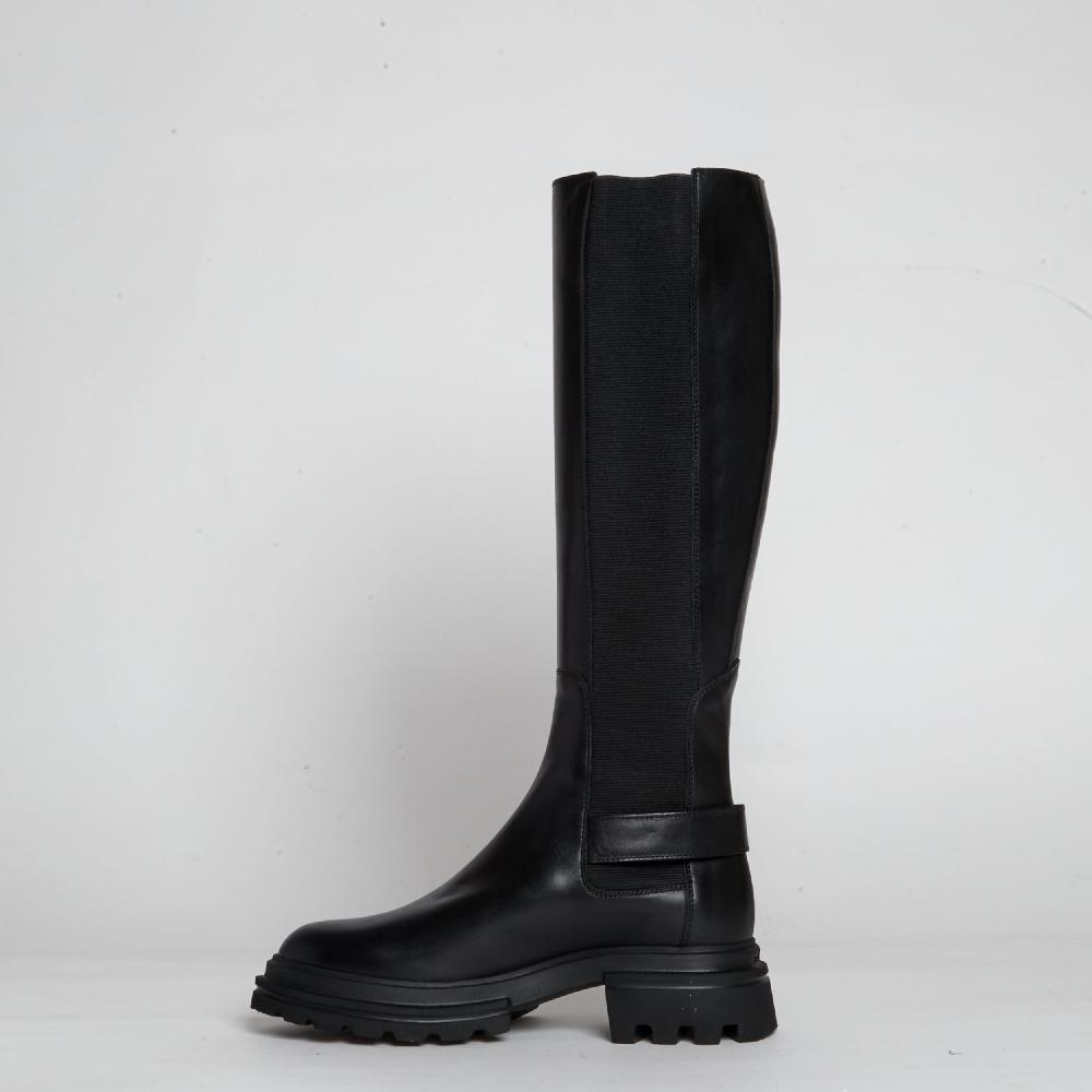 Sorelle Perego stivale pelle nera elastico Outlet
