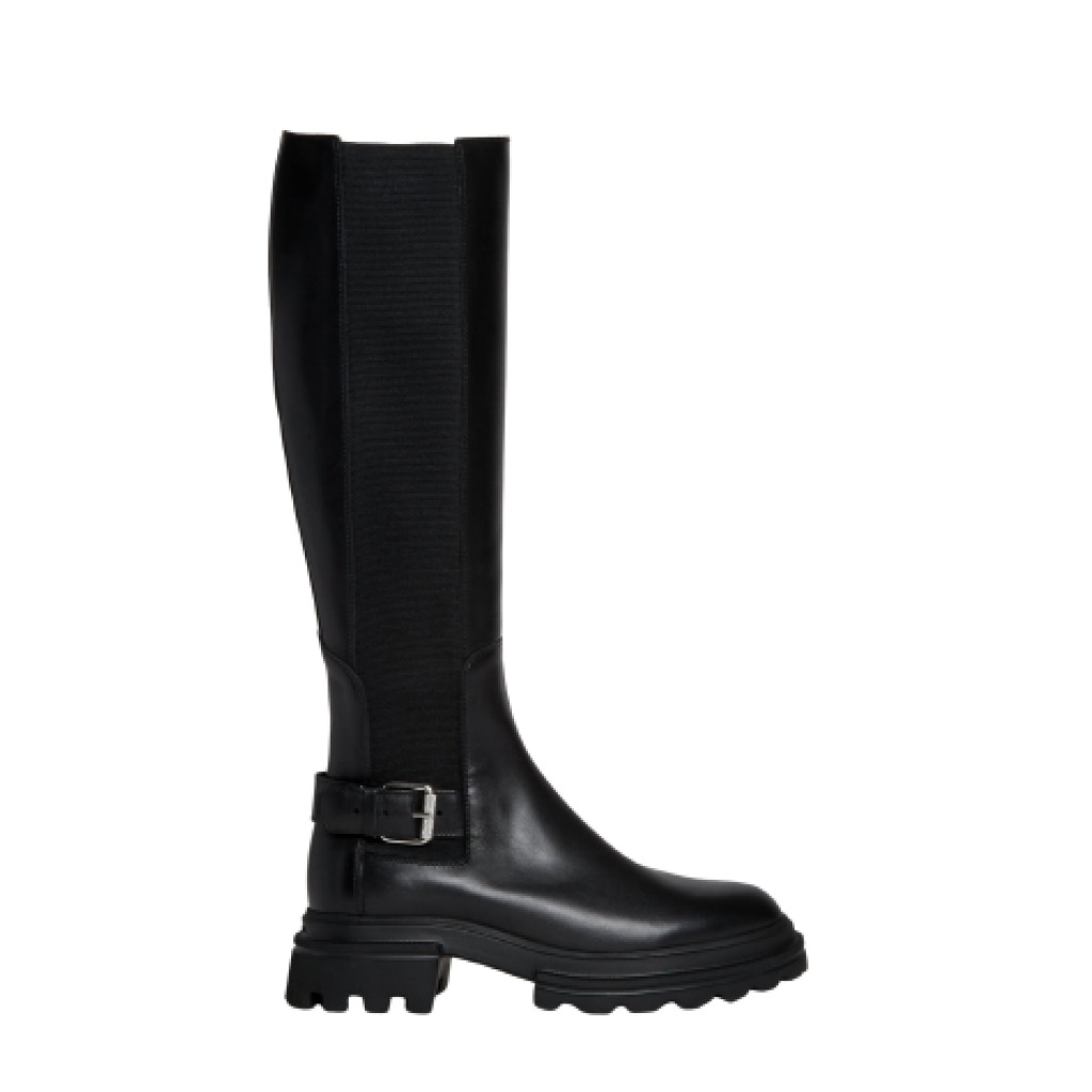Sorelle Perego stivale pelle nera elastico Outlet