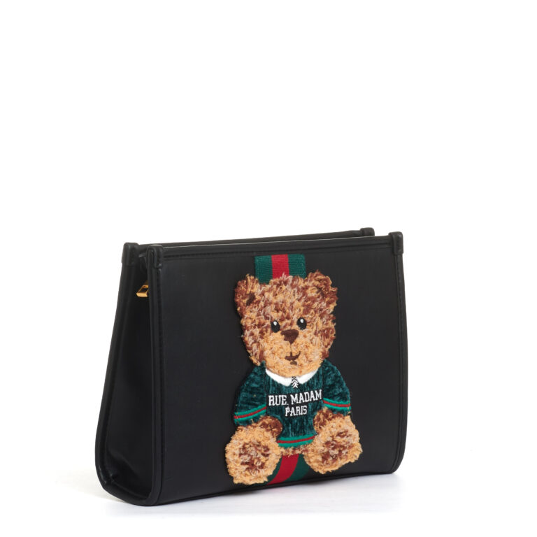 Sorelle Perego clutch nera con Teddy In Vendita