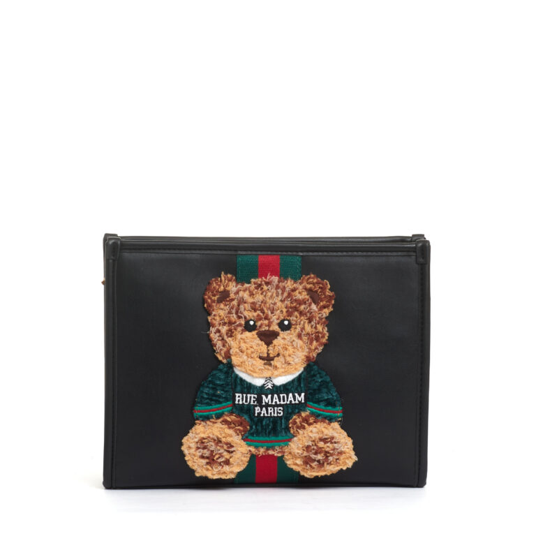 Sorelle Perego clutch nera con Teddy In Vendita
