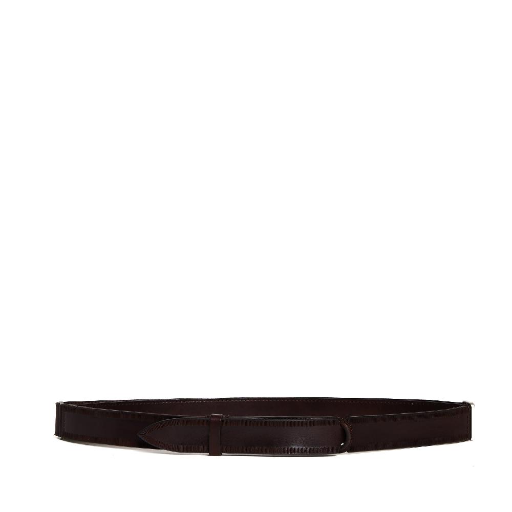 Sorelle Perego cintura nobuckle pelle bull marrone lavorata Vendita