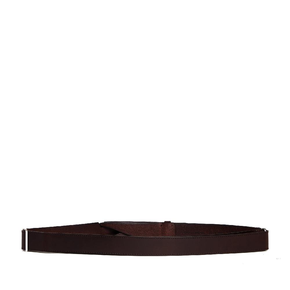 Sorelle Perego cintura nobuckle pelle bull marrone lavorata Vendita