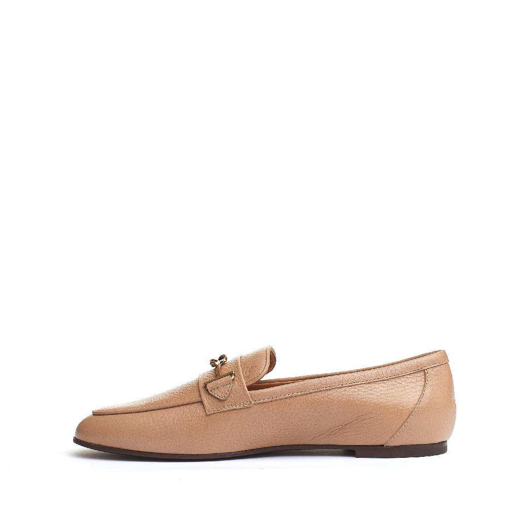 Sorelle Perego mocassino fibbia pelle beige In Vendita