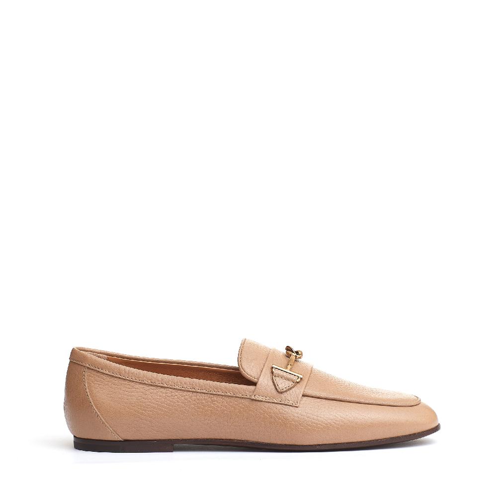 Sorelle Perego mocassino fibbia pelle beige In Vendita