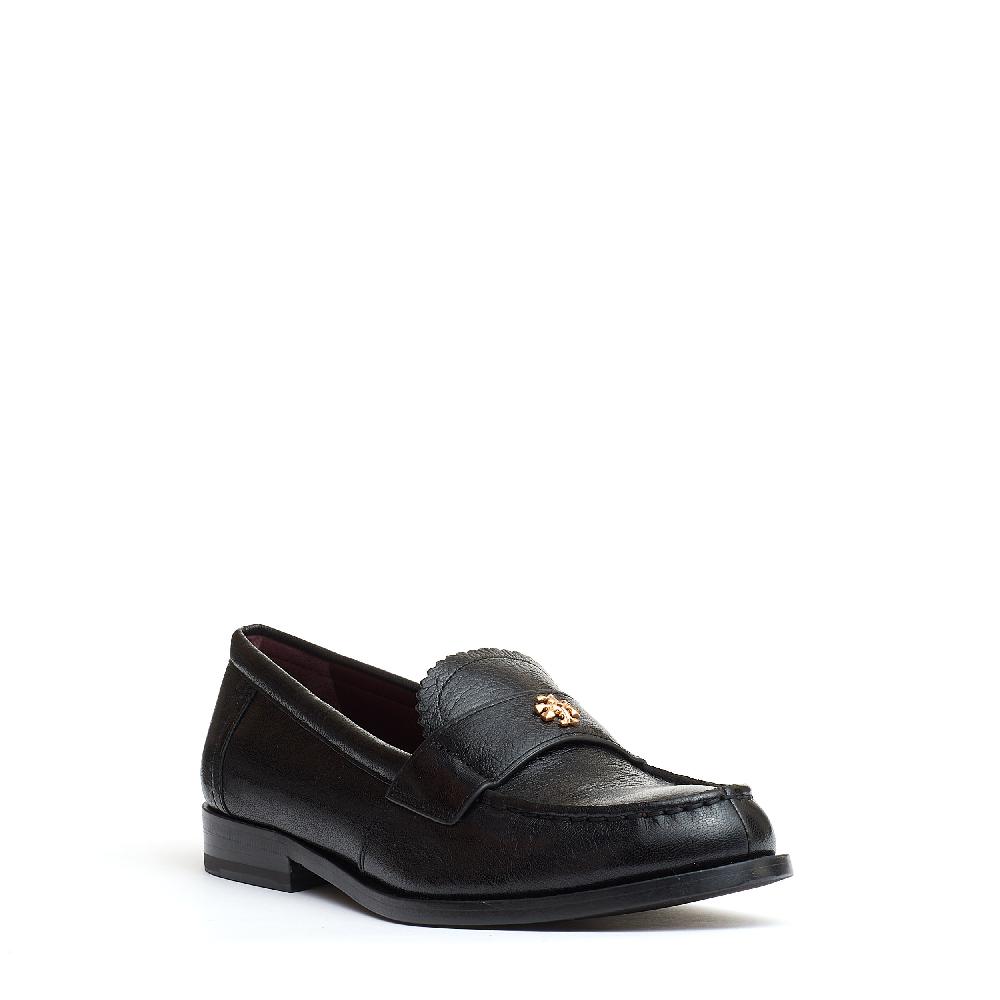 Sorelle Perego mocassino nero con logo Saldi