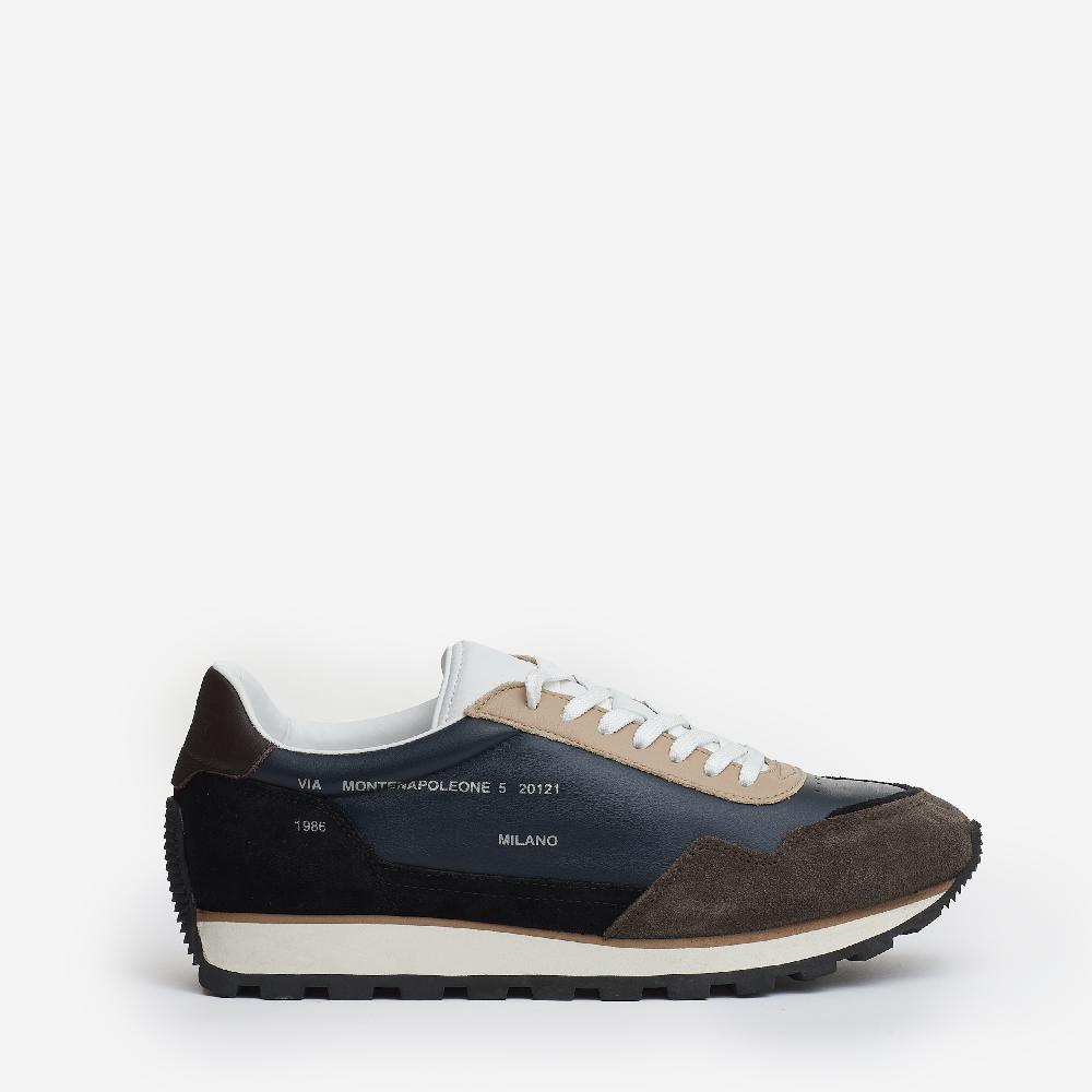 Sorelle Perego running 86er camoscio pelle nero blu tortora In Saldo