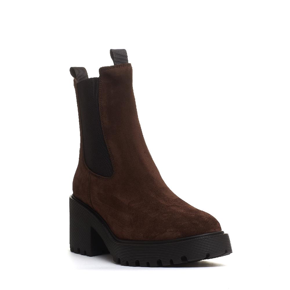 Sorelle Perego stivaletto camoscio marrone tacco 50 Nuovo