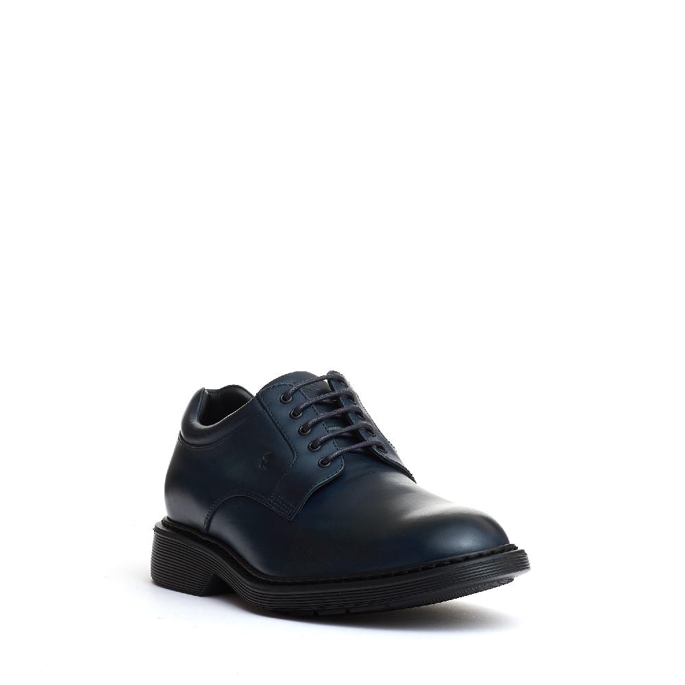 Sorelle Perego stringata pelle blu fondo millerighe Nuova