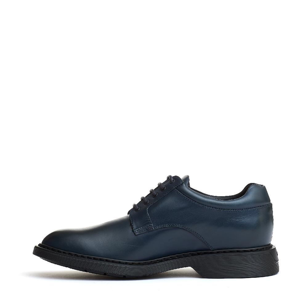 Sorelle Perego stringata pelle blu fondo millerighe Nuova