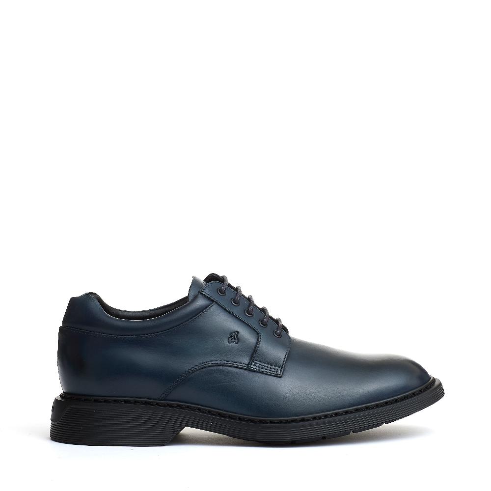 Sorelle Perego stringata pelle blu fondo millerighe Nuova