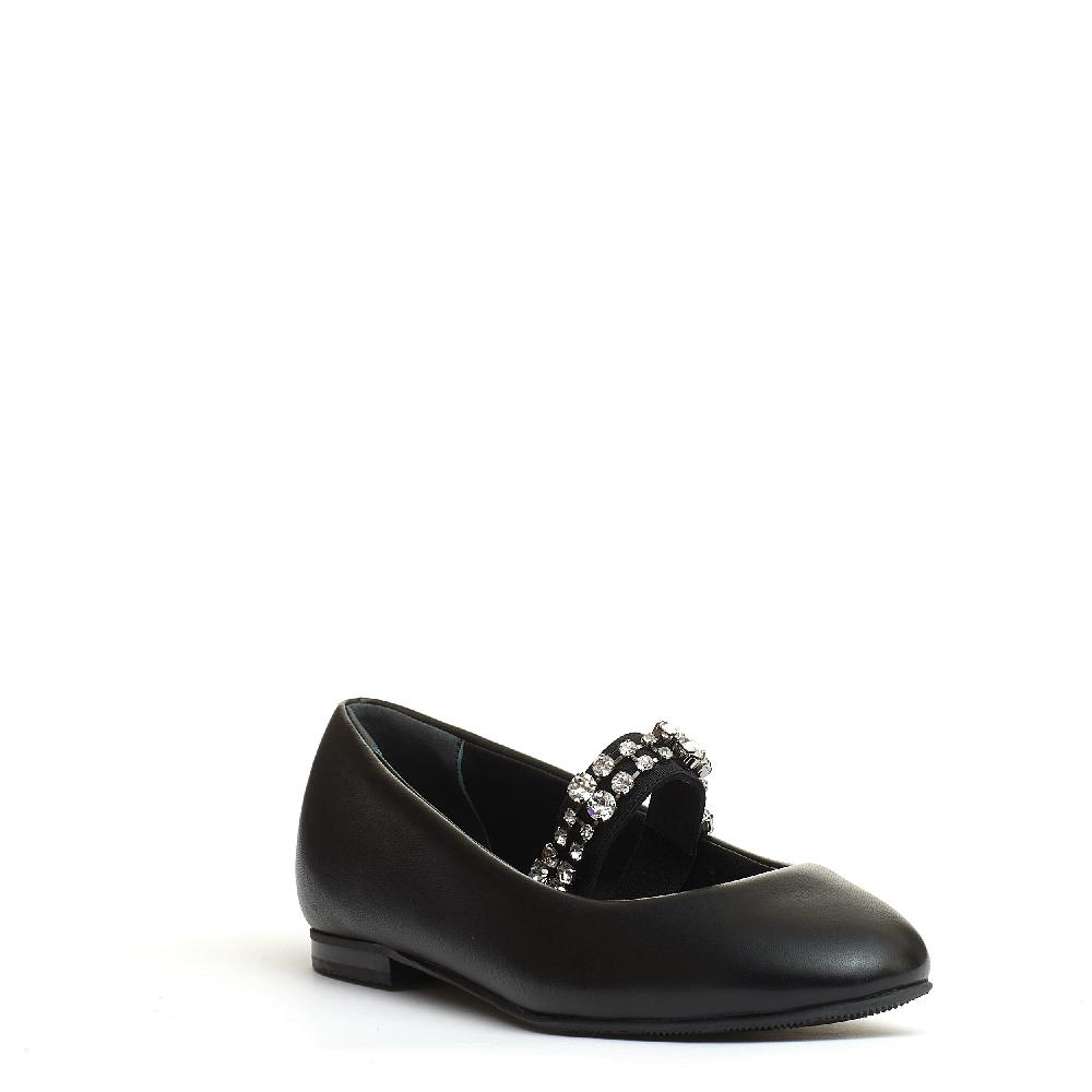 Sorelle Perego ballerina nera cinturino strass Fino Al -60%