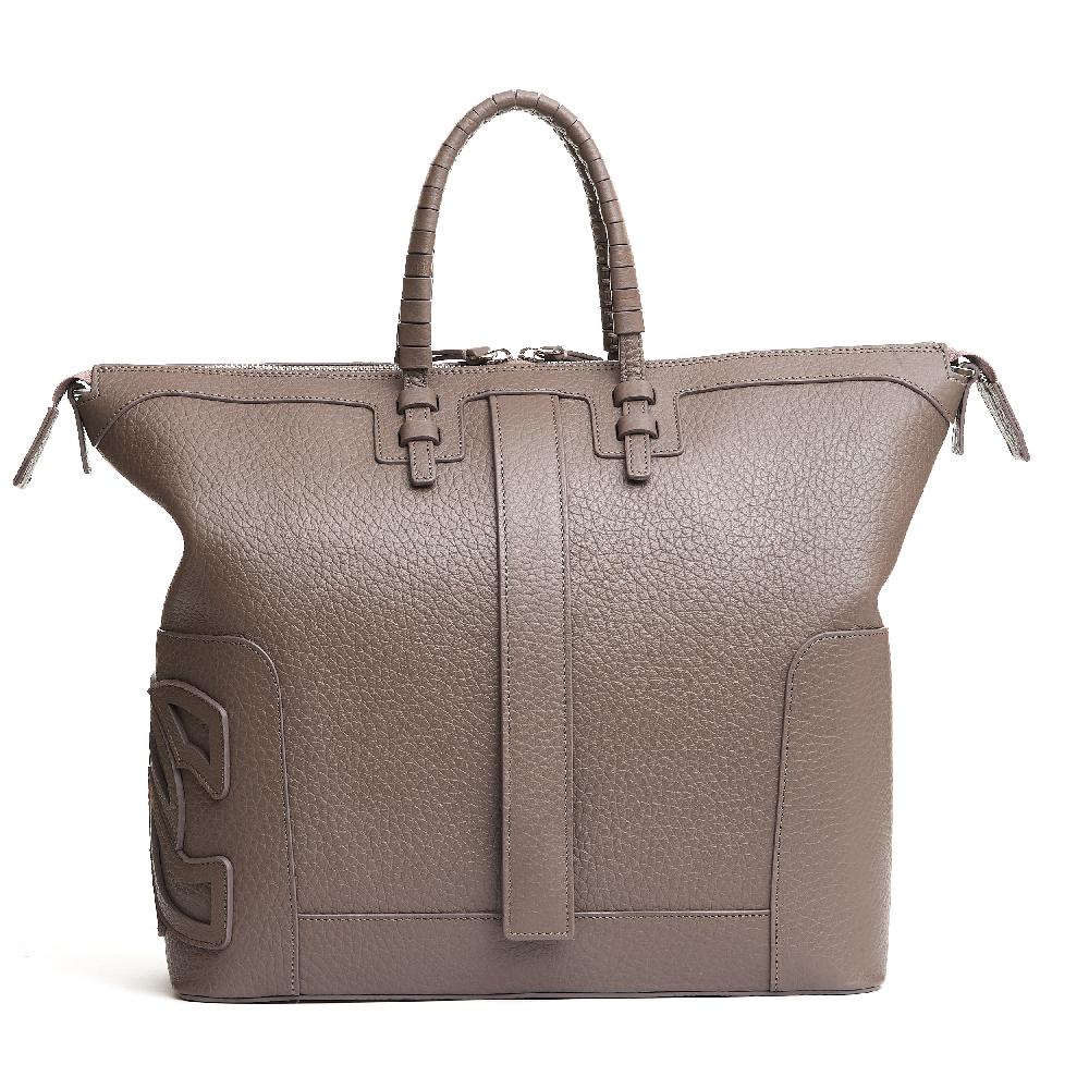 Sorelle Perego borsa doppio manico in pelle martellata caribou Economico