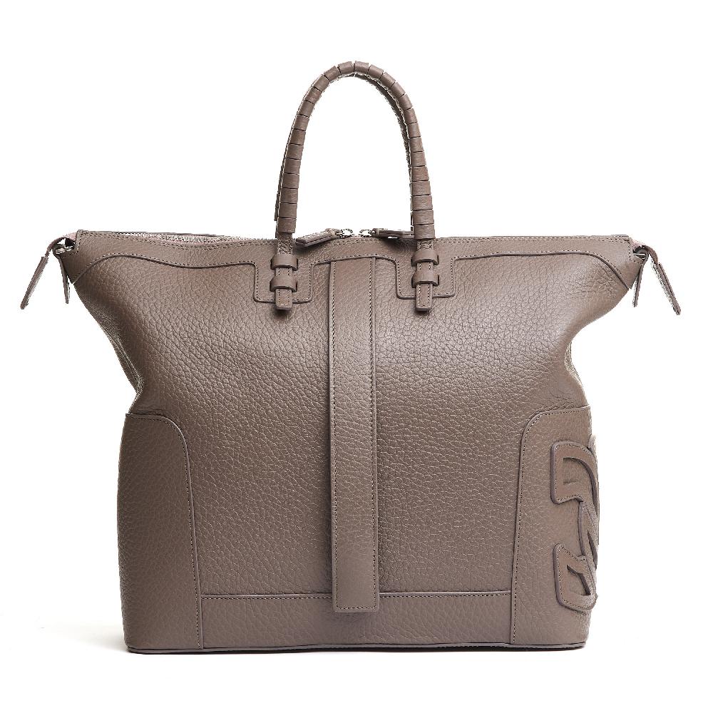 Sorelle Perego borsa doppio manico in pelle martellata caribou Economico
