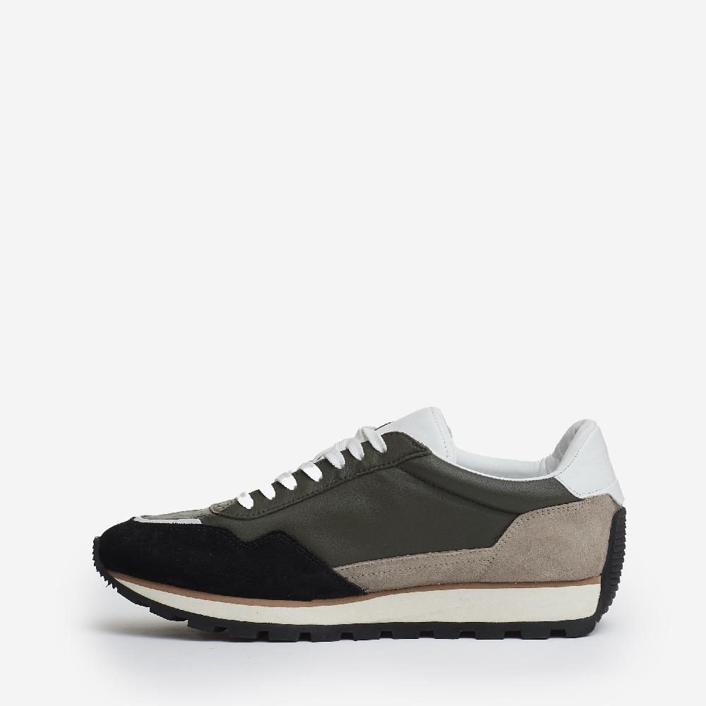 Sorelle Perego running 86er pelle verde camoscio beige e nero Qualità