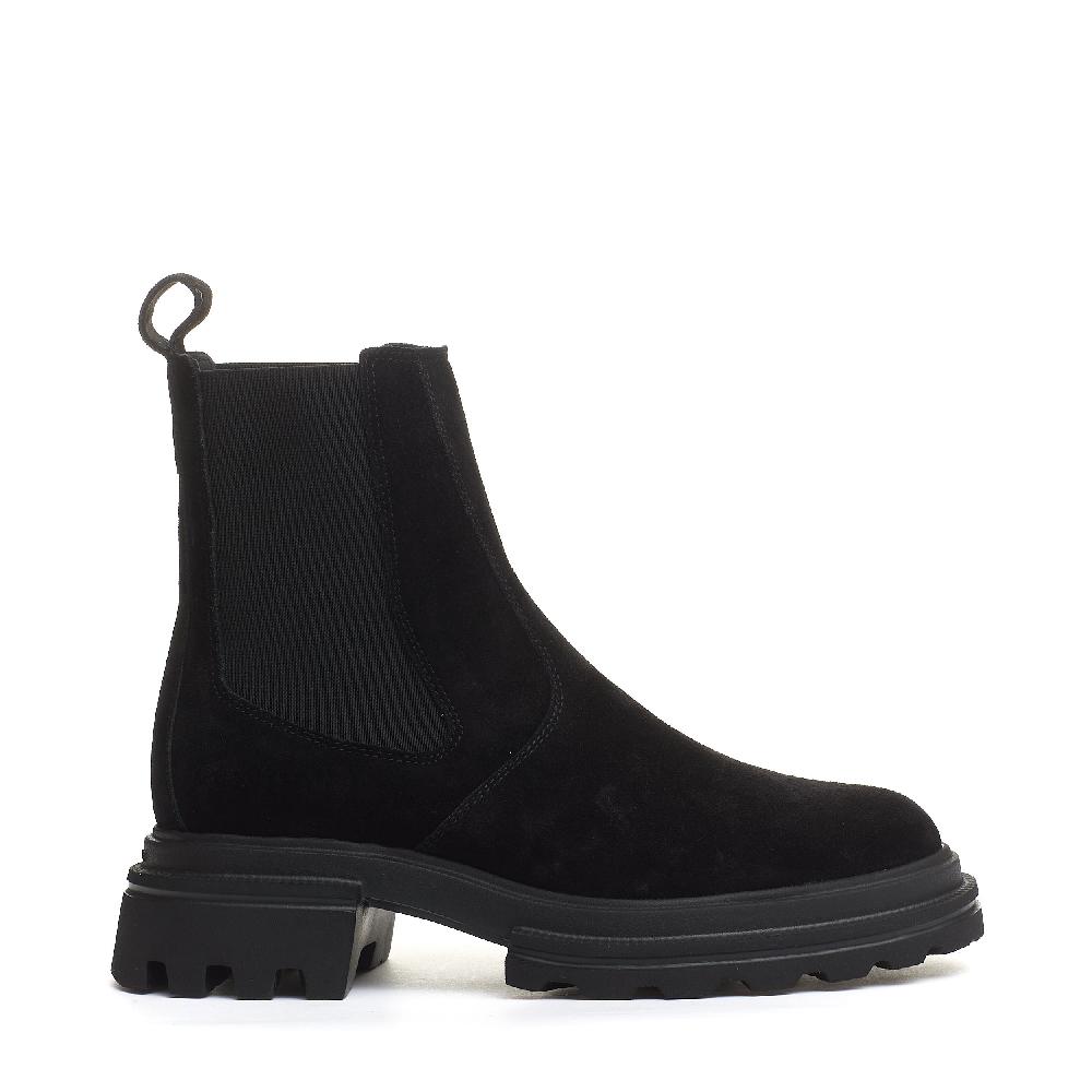 Sorelle Perego chelsea boot camoscio nero Vendita Calda
