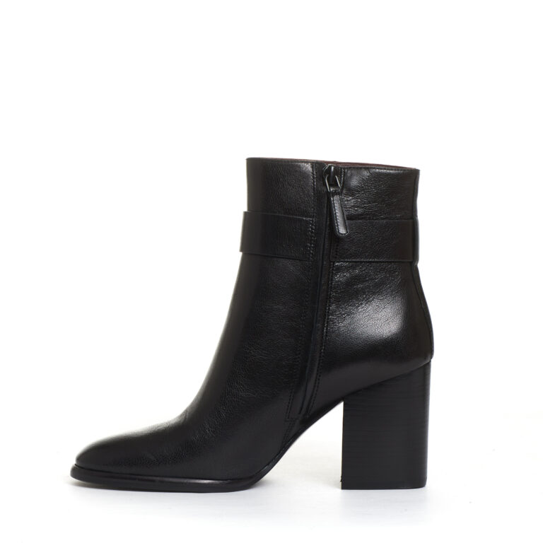 Sorelle Perego stivaletto pelle nera logo tacco 70 mm Vendita Economica