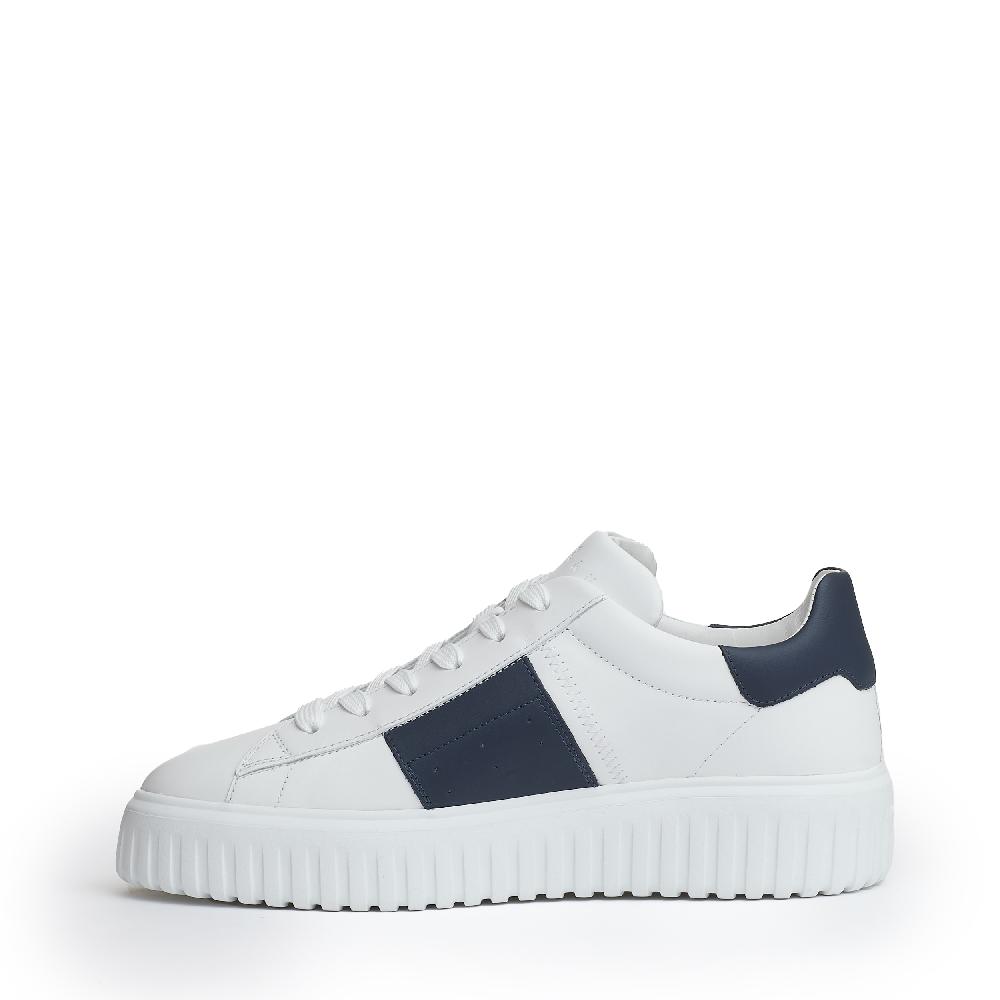 Sorelle Perego h stripe pelle bianco slash blu Nuova