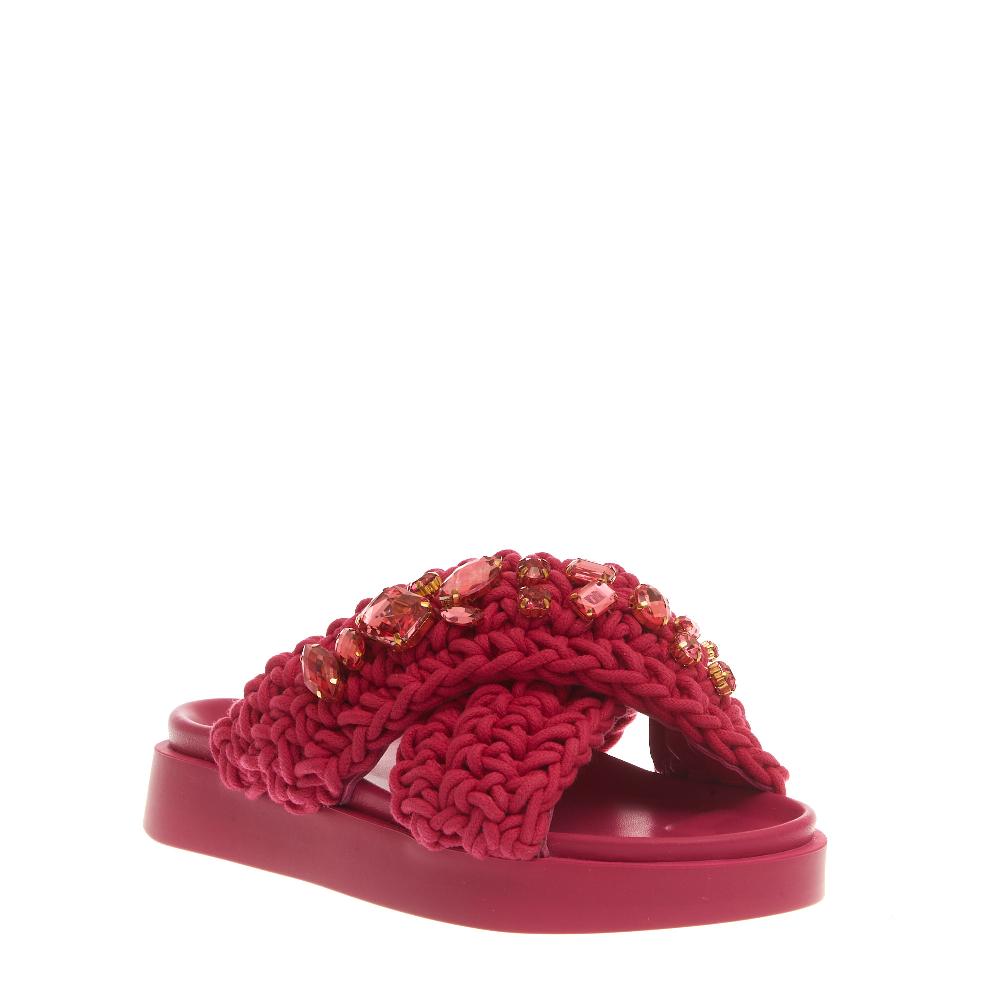 Sorelle Perego ciabatta zeppa incrocio fuxia Soddisfazione Garantita