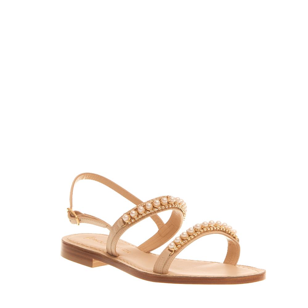 Sorelle Perego sandalo in pelle con perle Qualità Garantita