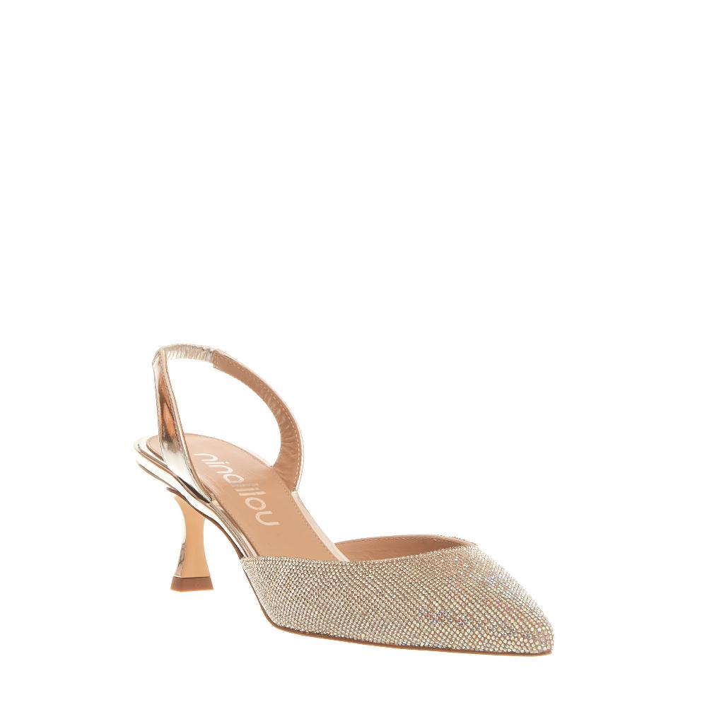 Sorelle Perego slingback strass argento tacco 55 mm Negozi Online