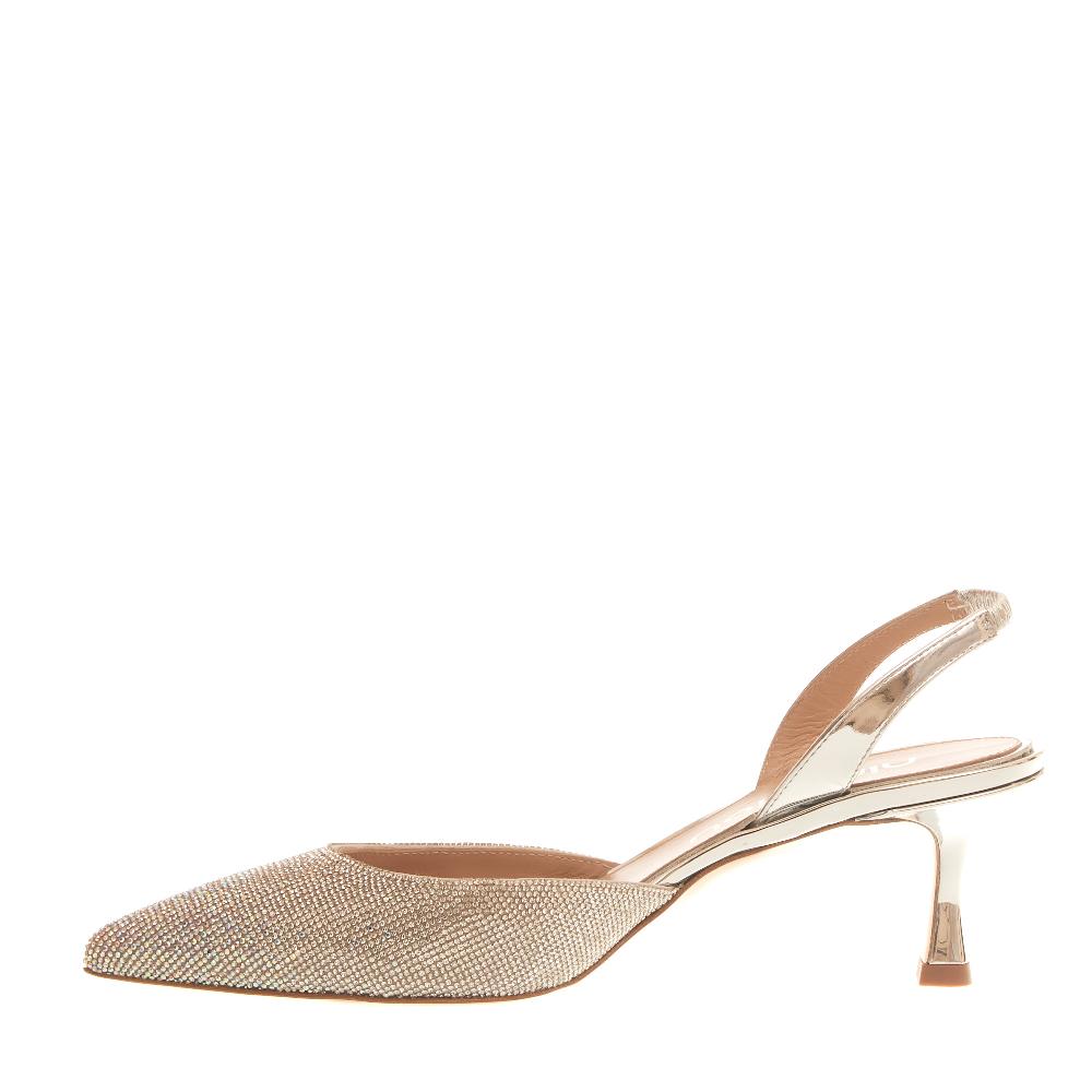 Sorelle Perego slingback strass argento tacco 55 mm Negozi Online