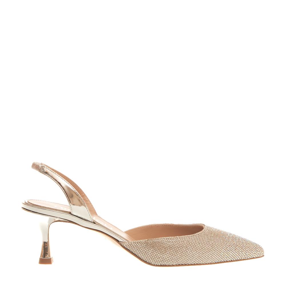 Sorelle Perego slingback strass argento tacco 55 mm Negozi Online