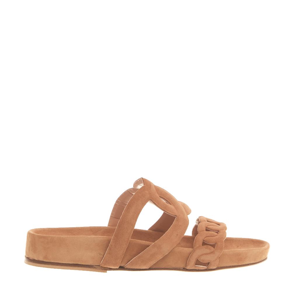 Sorelle Perego sandalo fusbet in camoscio beige Acquista Ora
