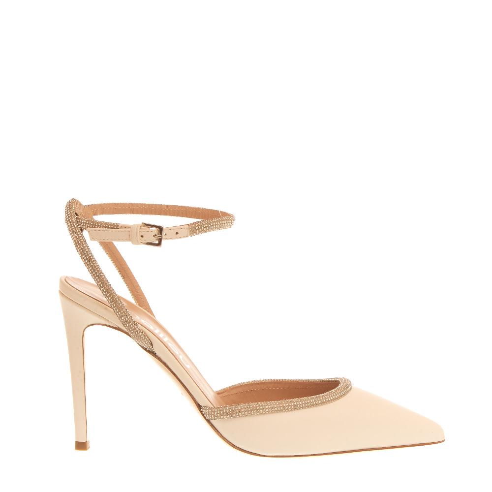 Sorelle Perego slingback nappa avorio strass tacco 90 mm Promozione Limitata