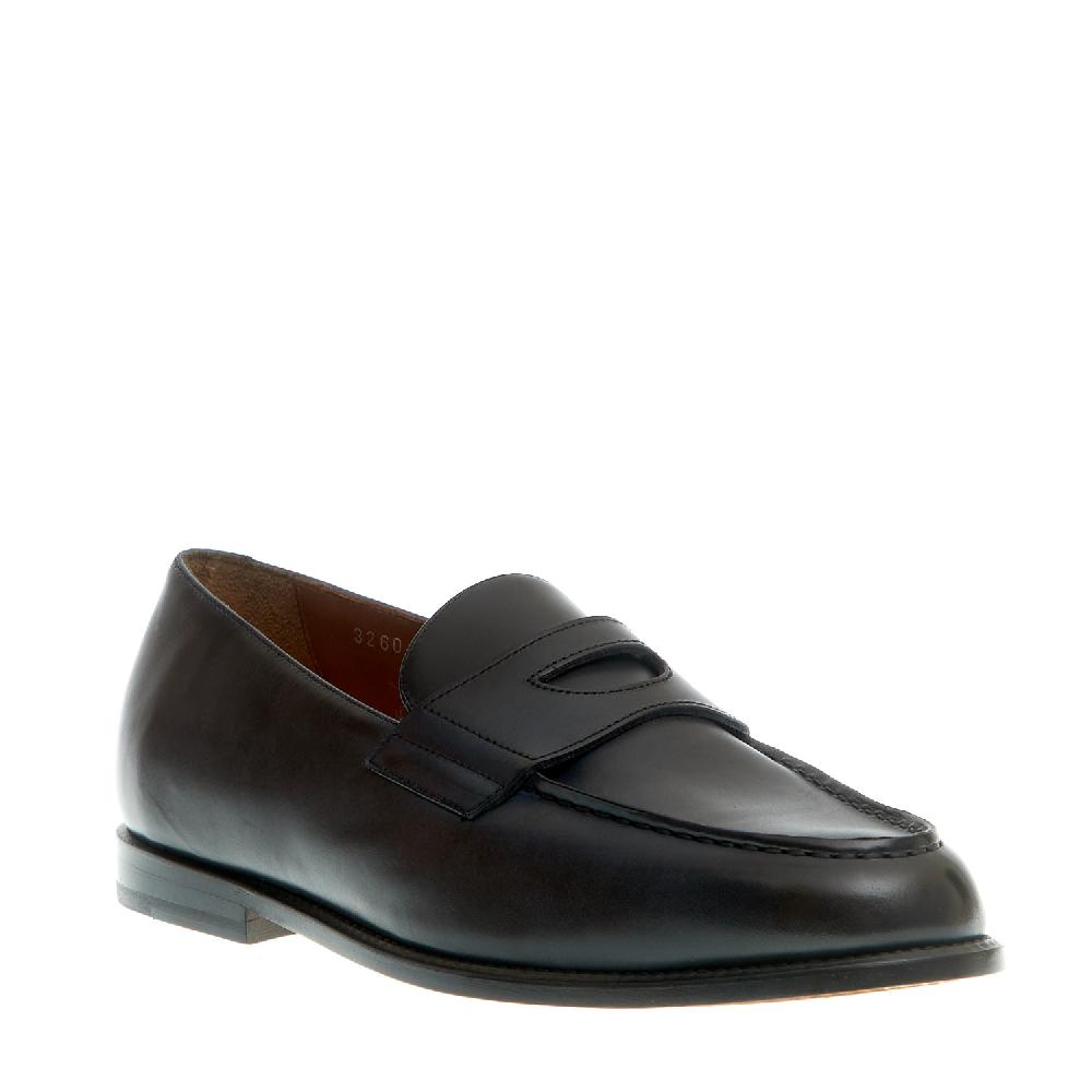 Sorelle Perego mocassino pelle blu fondo cuoio Sottocosto