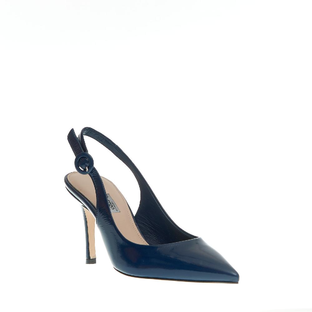 Sorelle Perego slingback vernice blu tacco 85 mm Sconto