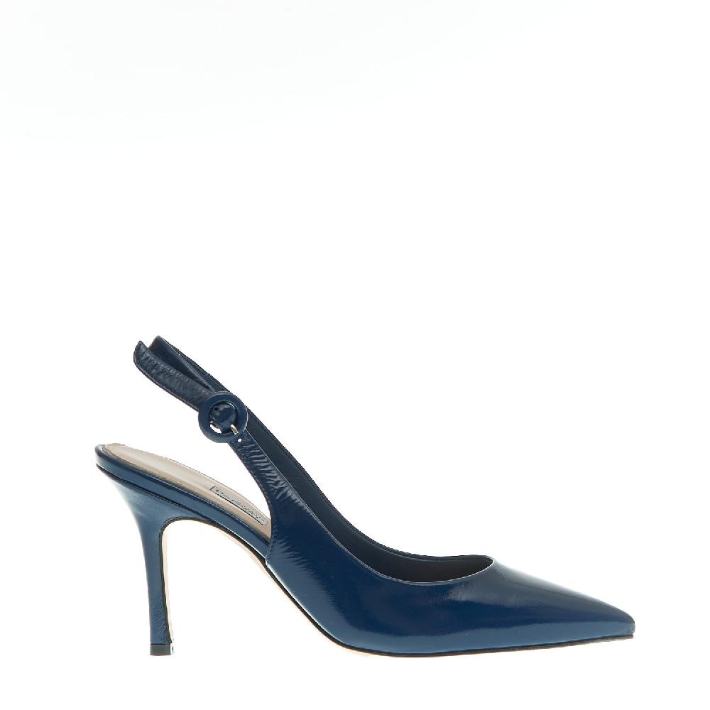 Sorelle Perego slingback vernice blu tacco 85 mm Sconto
