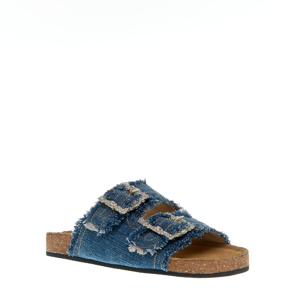 Sorelle Perego ciabatta jeans fibbia strass Vendita Calda