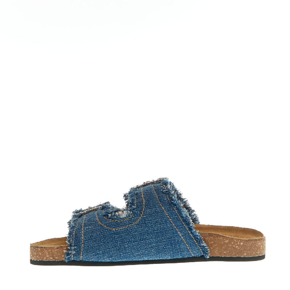 Sorelle Perego ciabatta jeans fibbia strass Vendita Calda