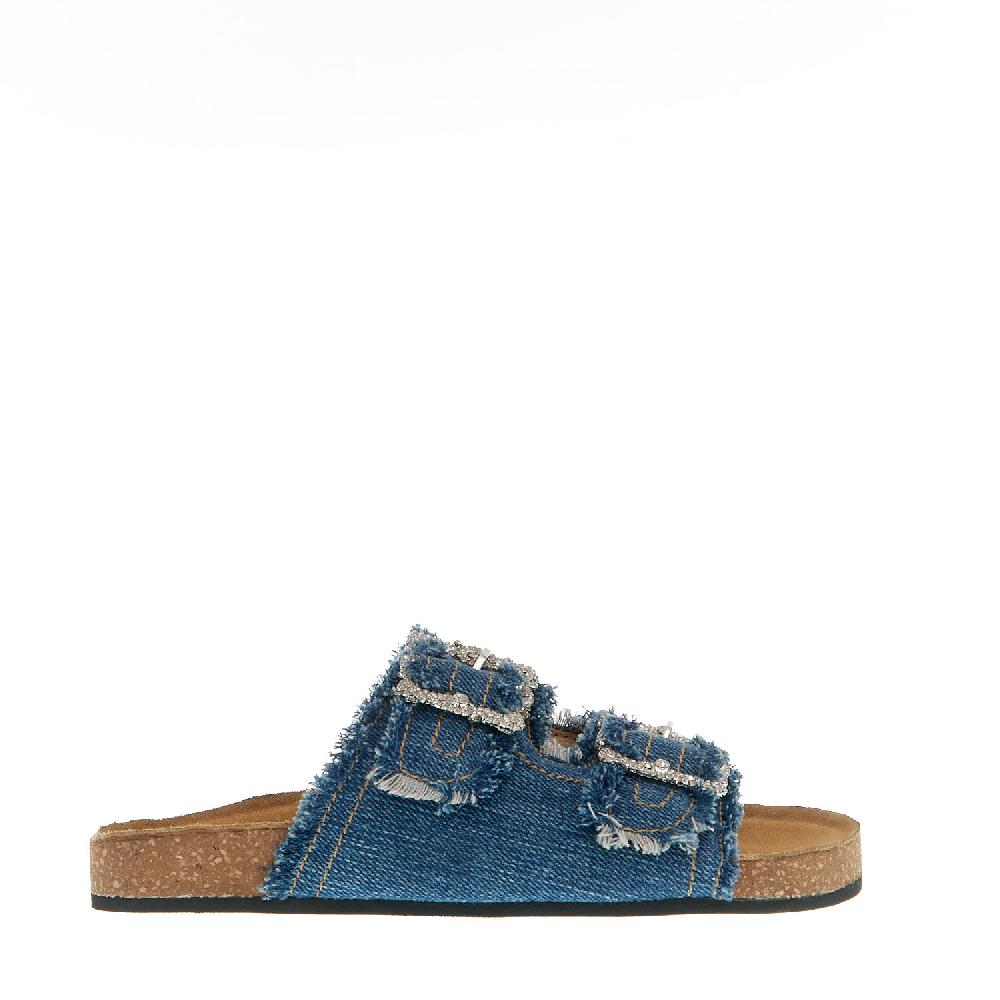 Sorelle Perego ciabatta jeans fibbia strass Vendita Calda