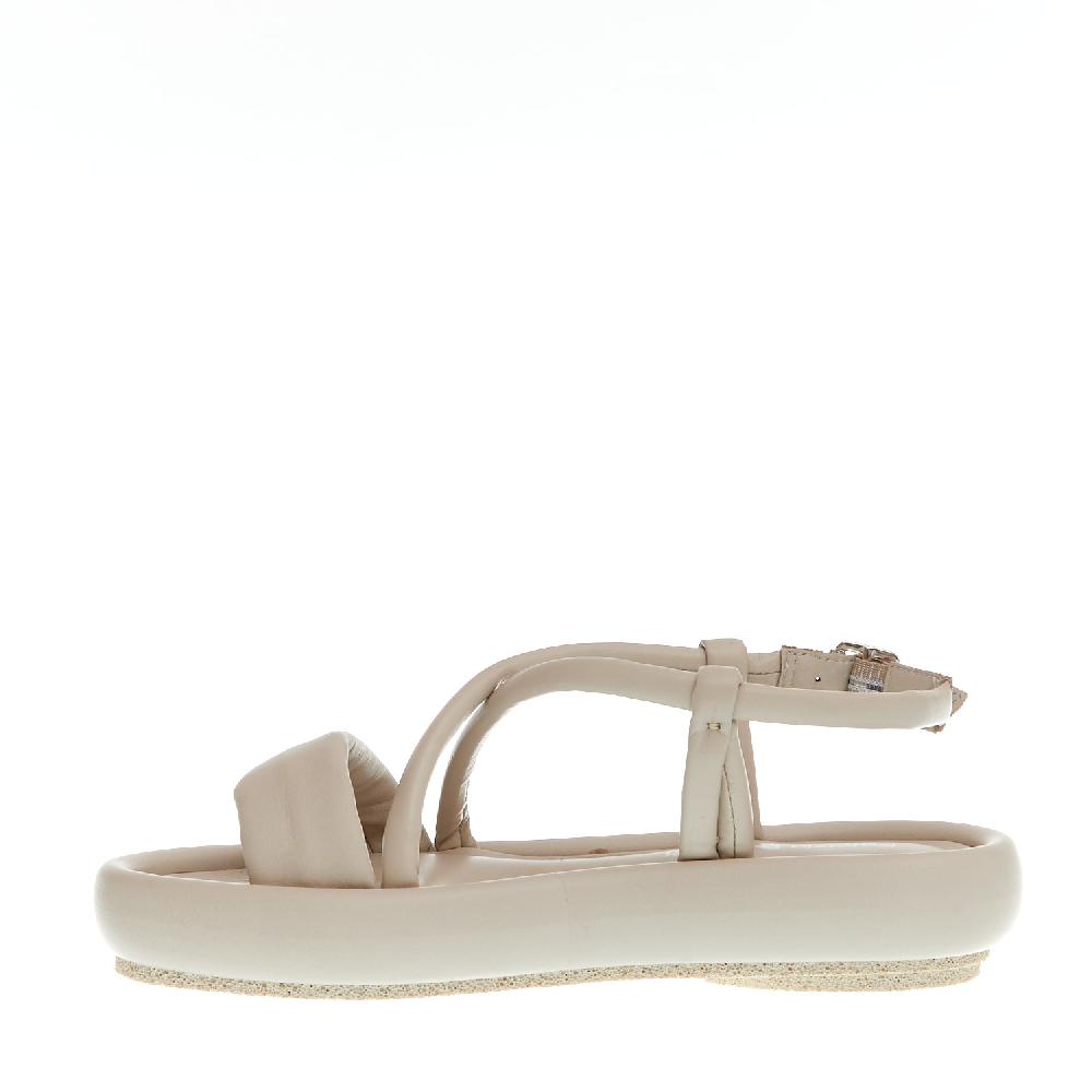 Sorelle Perego sandalo zeppa bassa pelle beige Saldi Di Fabbrica